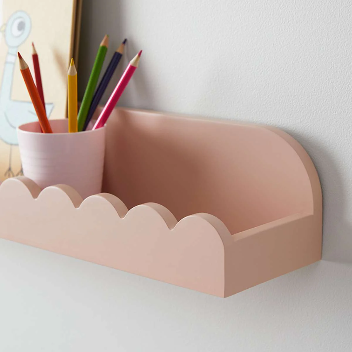 Sarah Scalloped Wall Shelf - Pink - Image 2