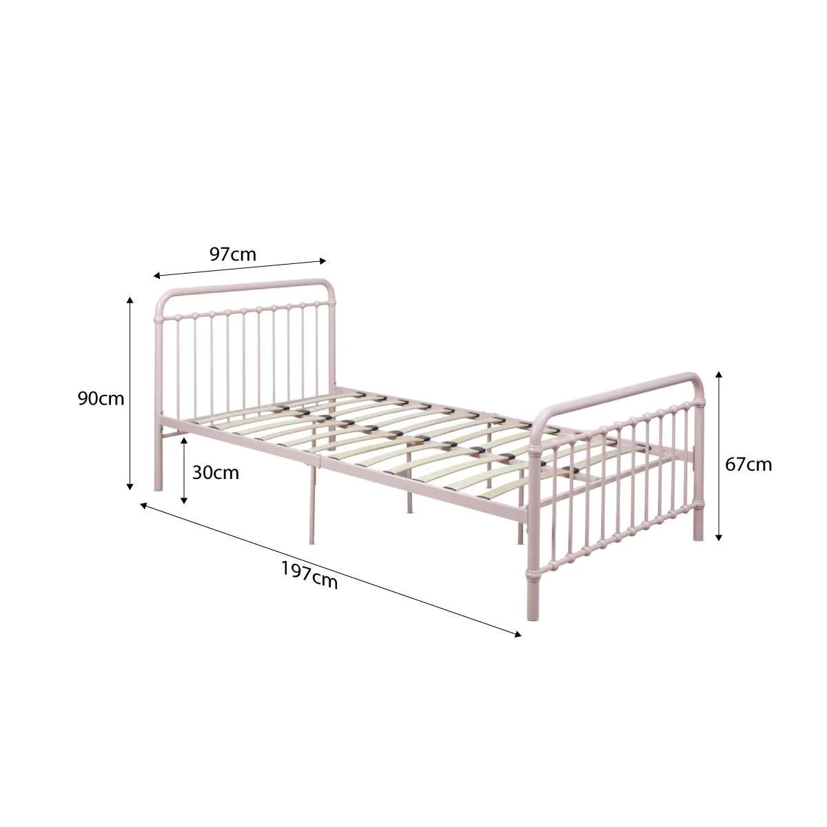 Sonata Bed - Single - Pink - Image 9