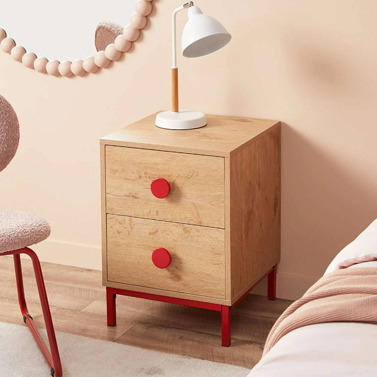 Spotty Bedside Table - Red - Image 2