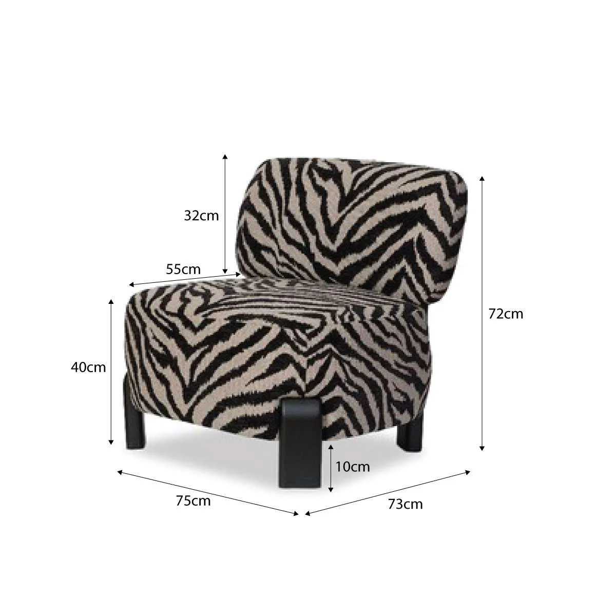 Ted Zebra Occasional Chair - Natural/Black - Image 6