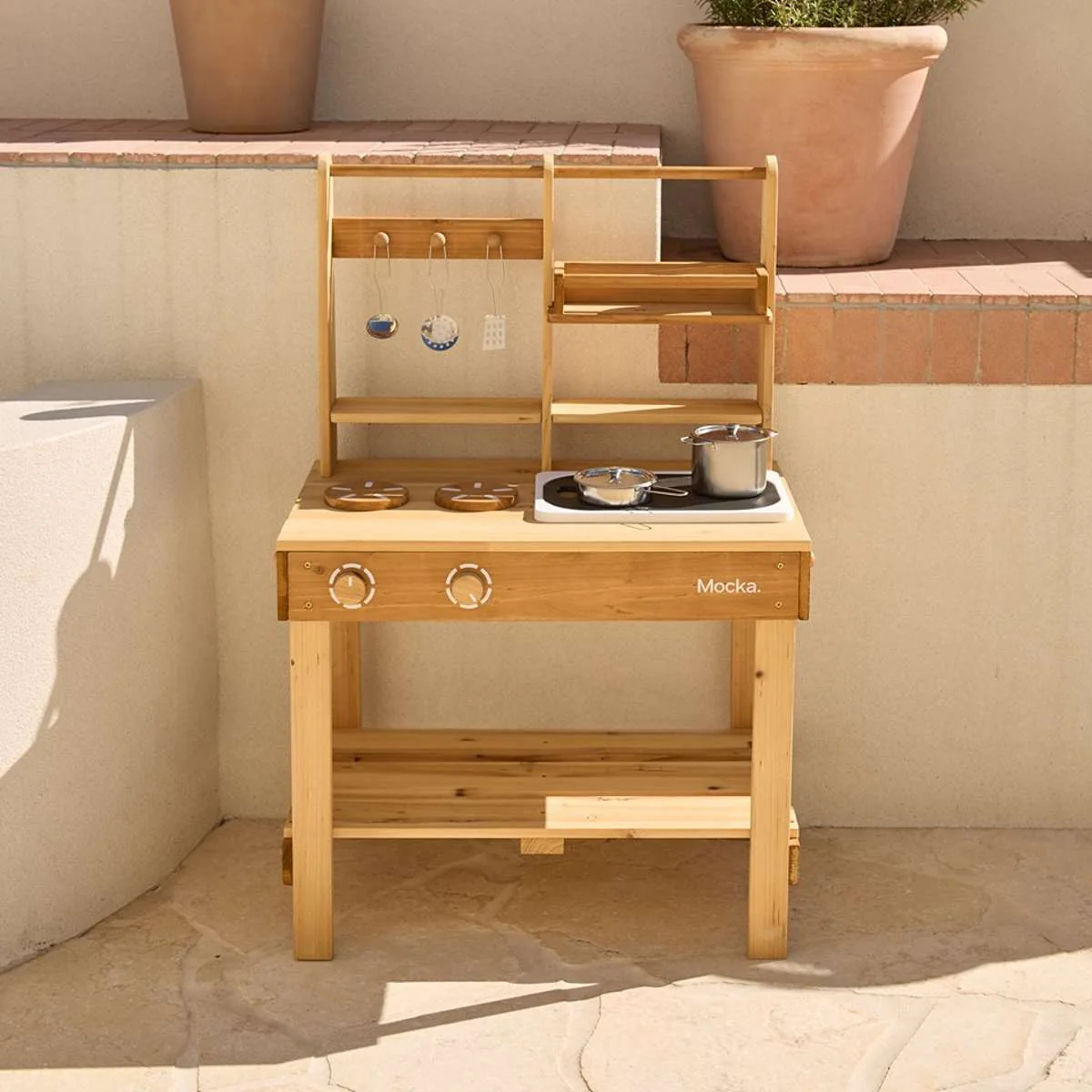 The Sensory Play Bundle - Messy Mud Kitchen and Basket Shopping Trolley - Image 3