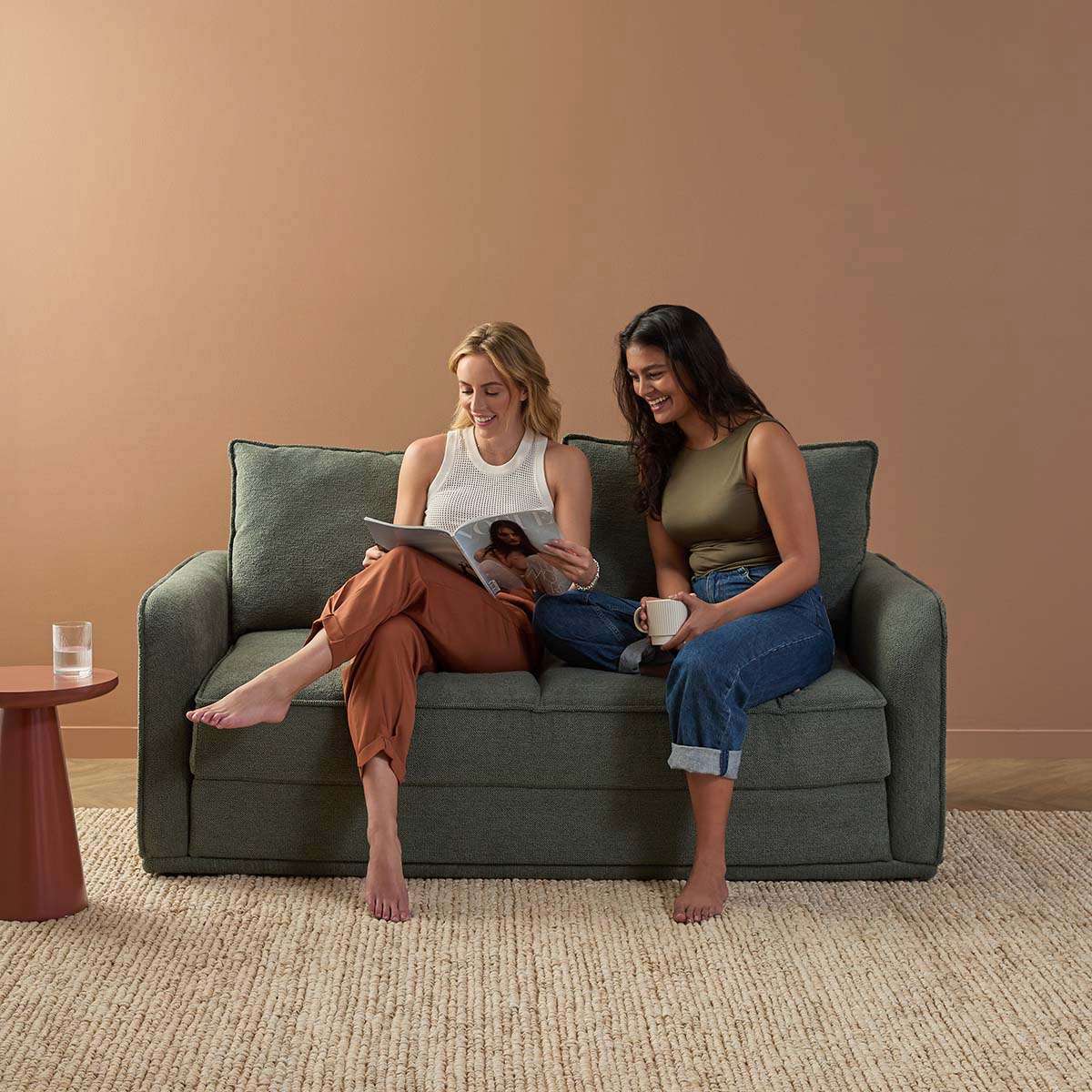 Tobie 2 Seater Sofa Bed - Dark Green - Image 2