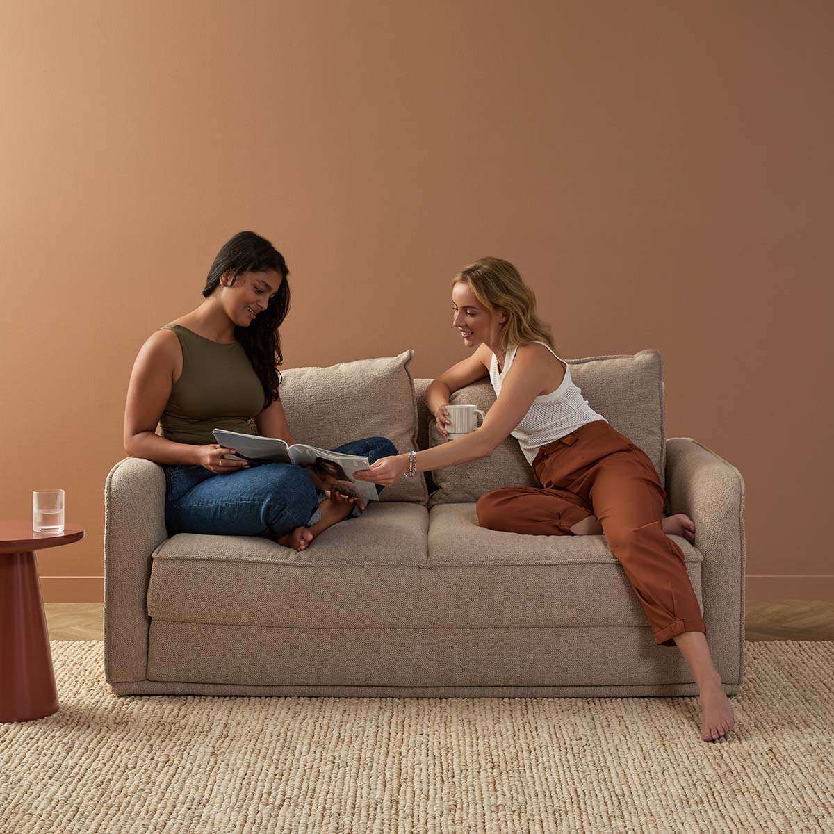 Tobie 2 Seater Sofa Bed - Natural - Image 2