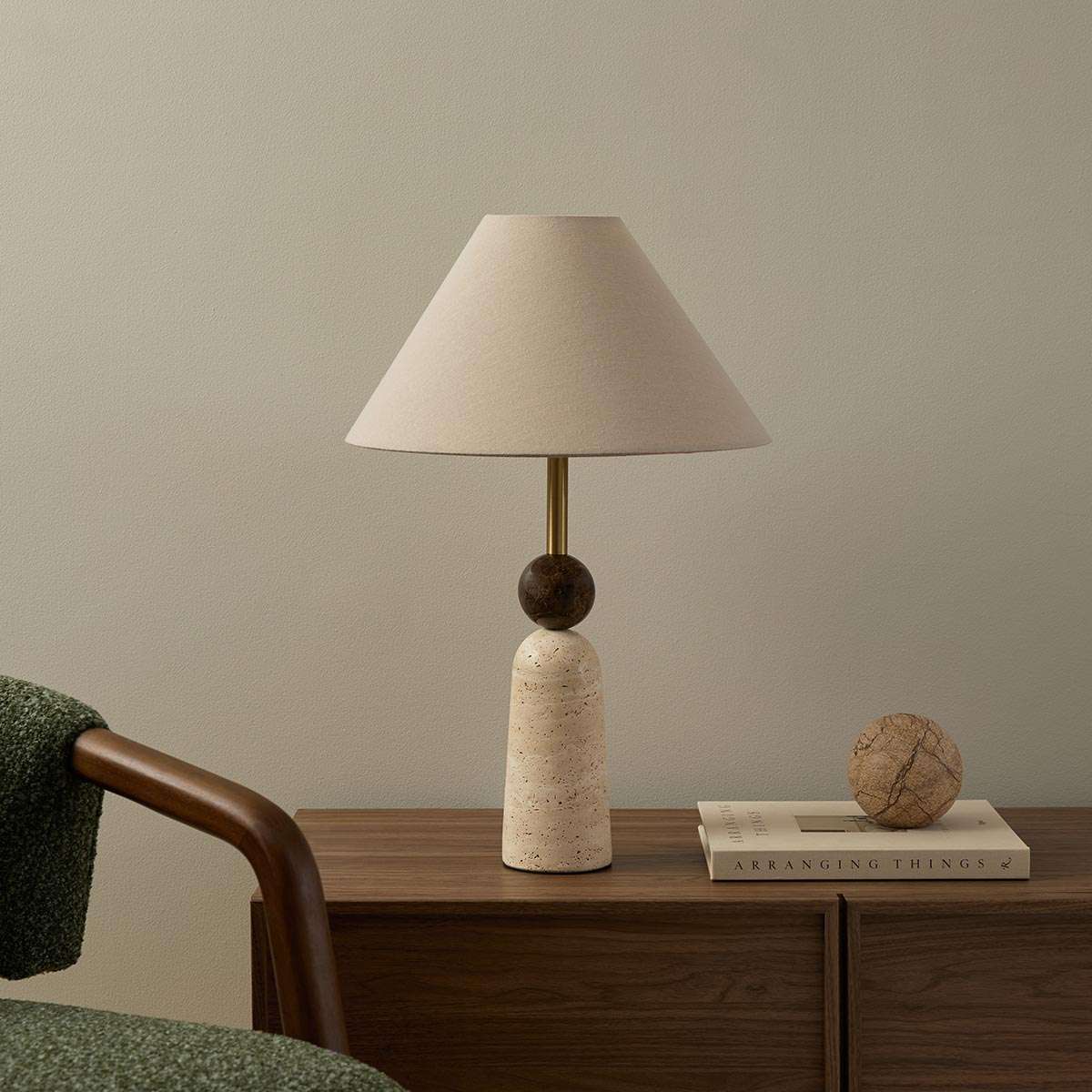 Travertine and Marble Table Lamp - Image 5