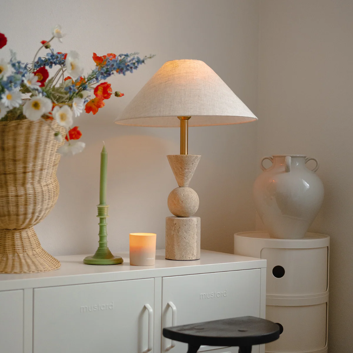 Travertine Table Lamp - Image 3