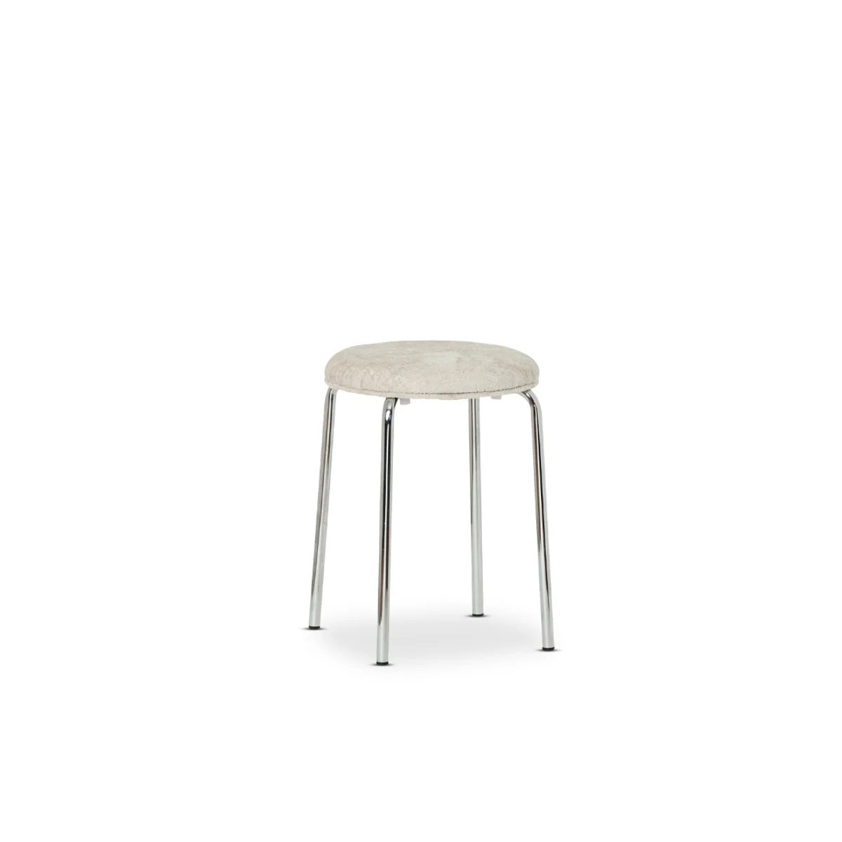 Vivi Chrome Stool - Cream Cheneille - Image 6