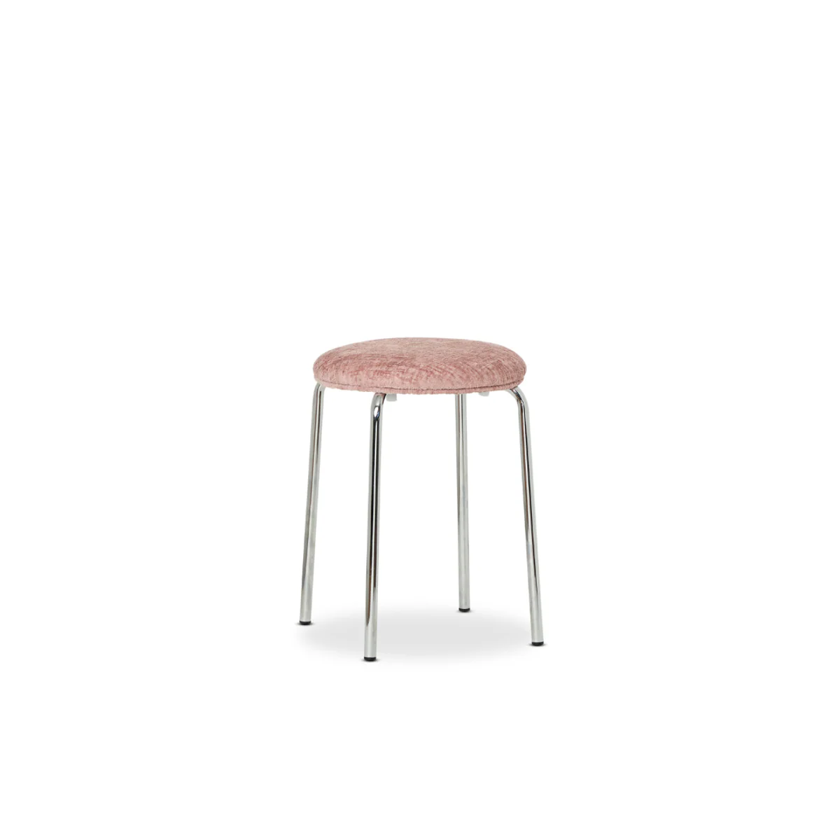 Vivi Chrome Stool - Pink Chenille - Image 9