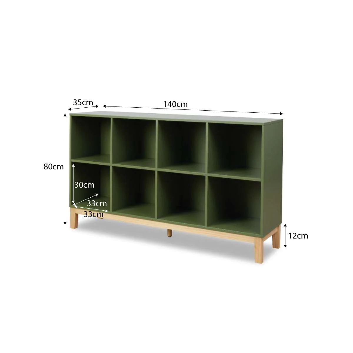 Watson 8 Cube Storage Unit - Olive Green - Image 11