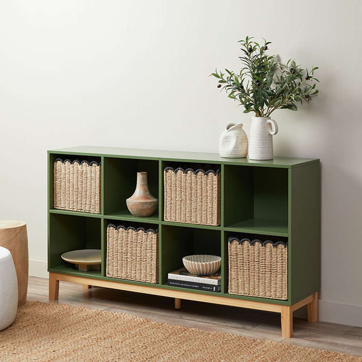 Watson 8 Cube Storage Unit - Olive Green - Image 3