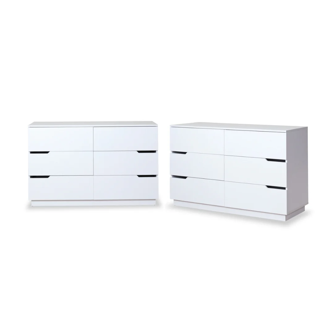 Zack Six Drawer - White Bundle