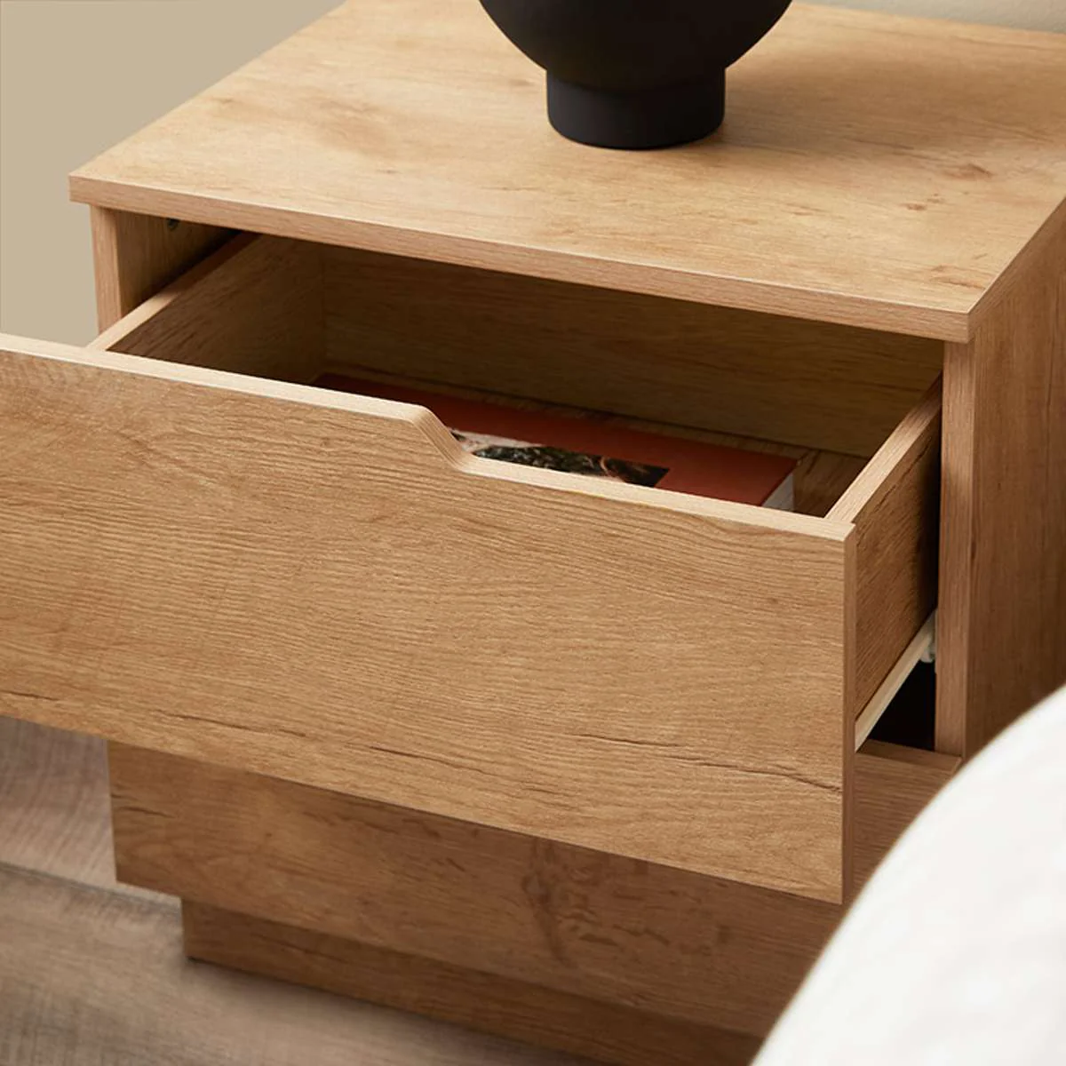 Zack Two Drawer Bedside Table - Natural - Image 2