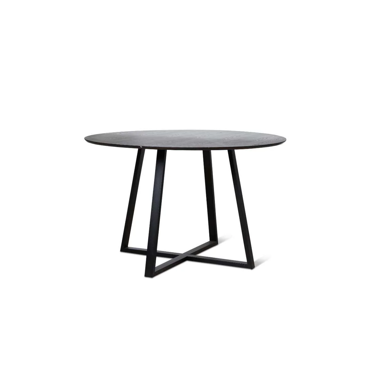 Zander 4 Seater Round Dining Table - Black - Image 9