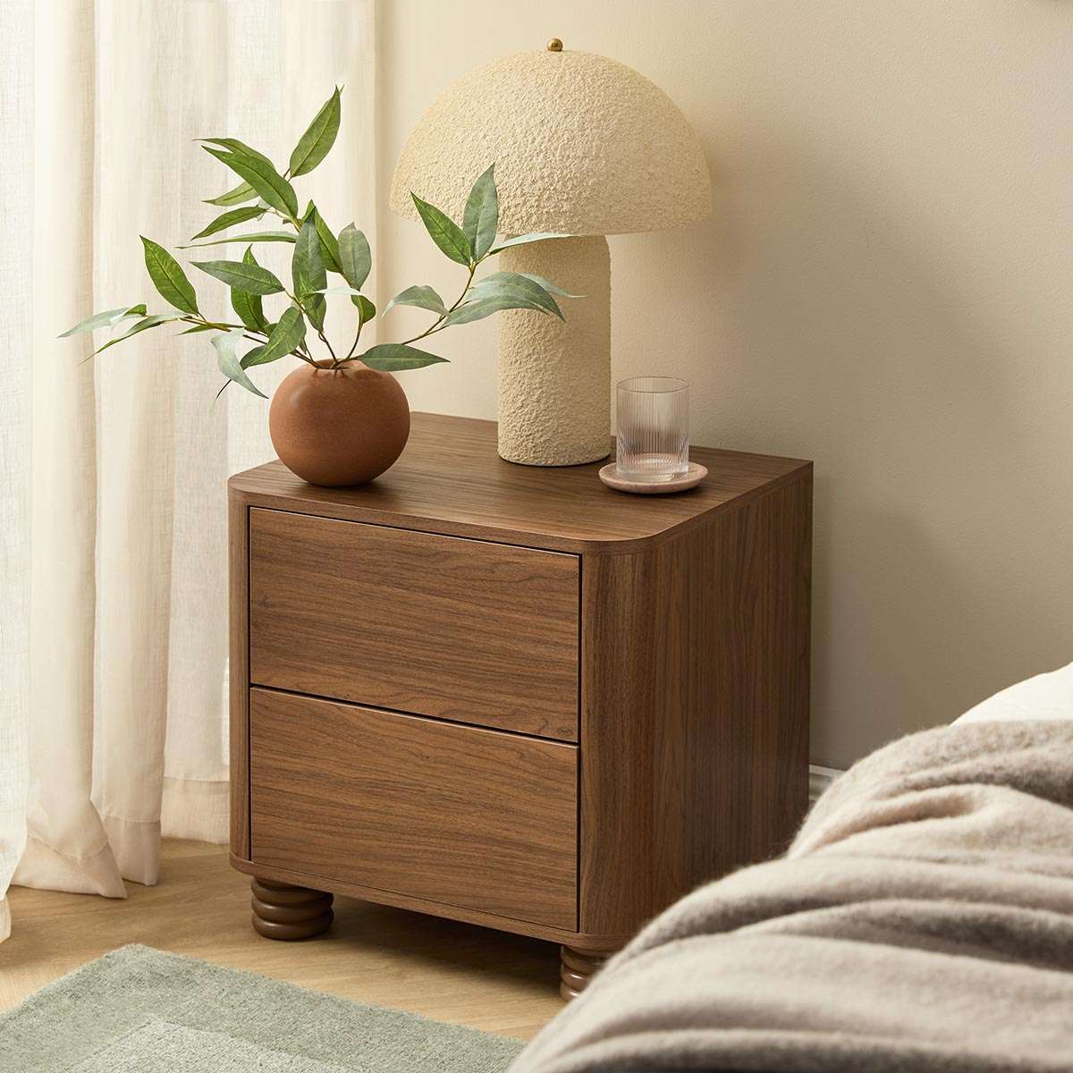 Ziggy Bedside Table - Walnut - Image 2